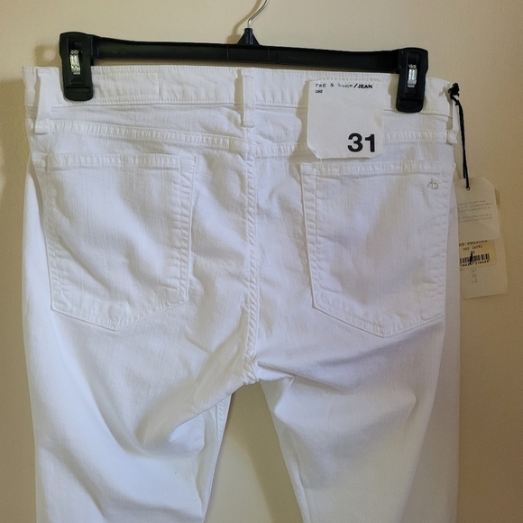 Rag & bone JEAN Dre Distressed Mid-Rise Capri Jeans White Size 31 - Picture 13 of 15